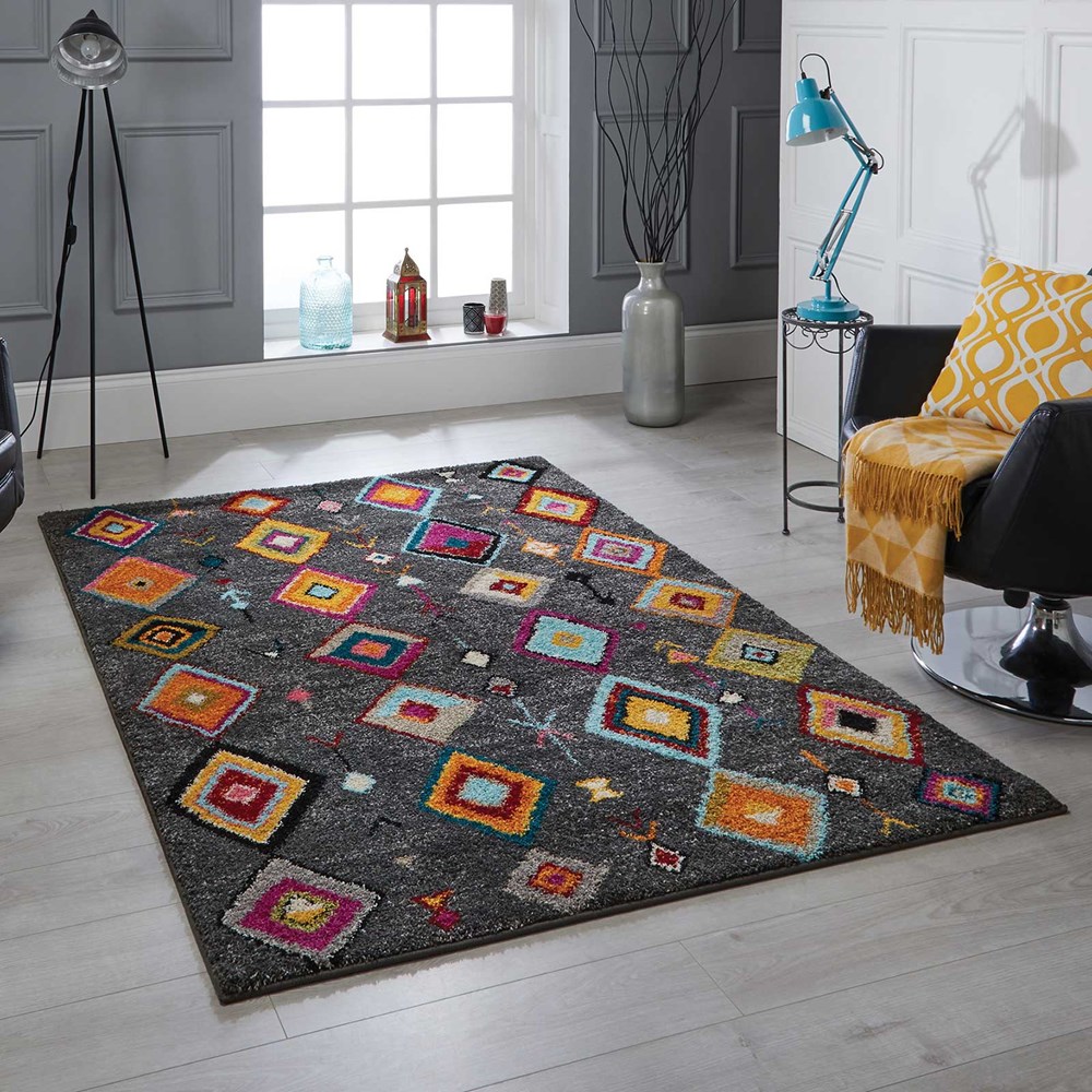 Atlas Rugs 1330 Y in Charcoal and Multicolours